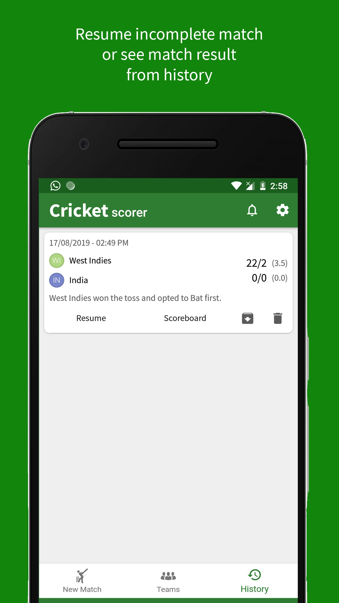 Cricket Scorer | Indus Appstore | Screenshot