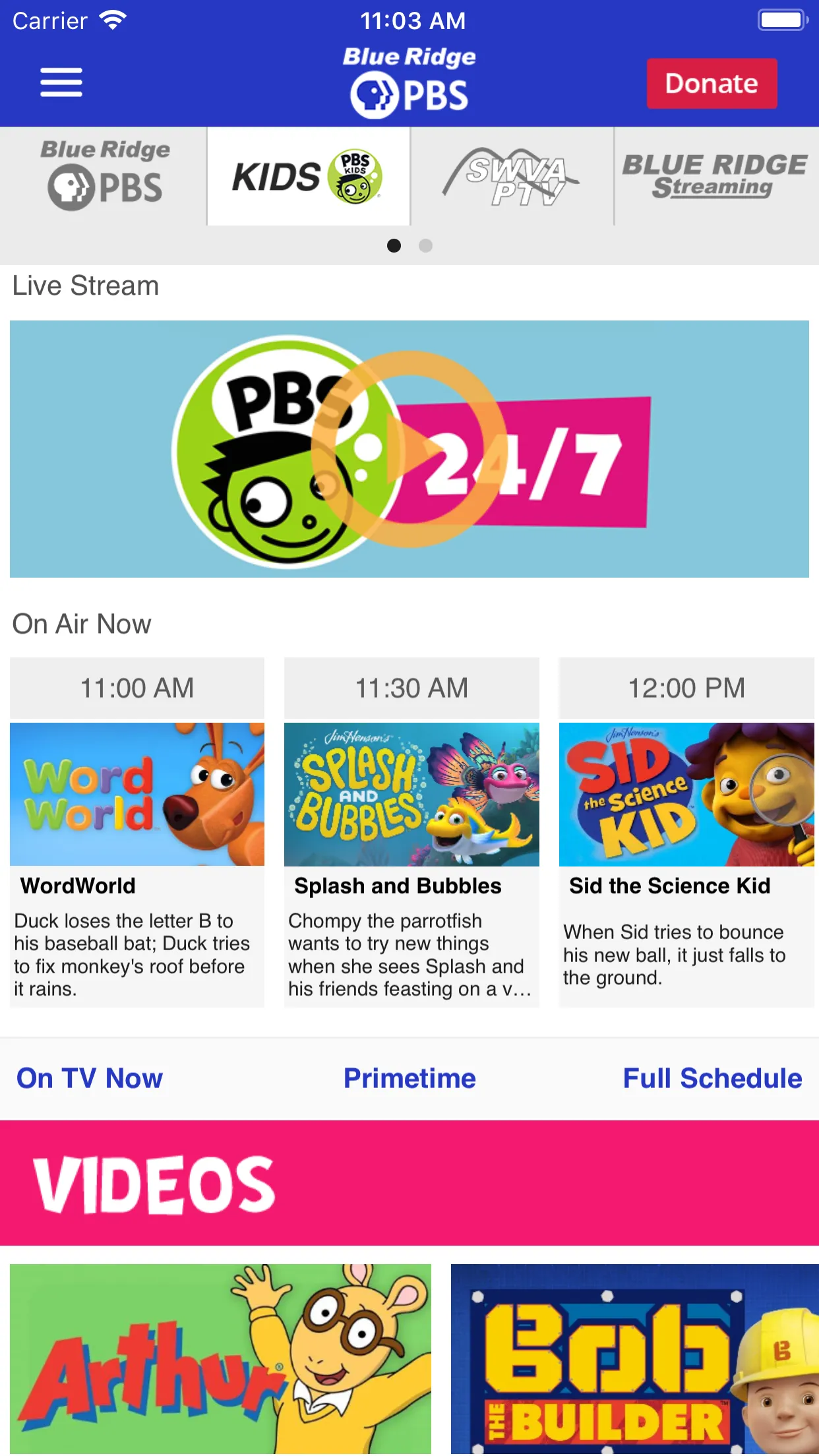 Blue Ridge PBS App | Indus Appstore | Screenshot