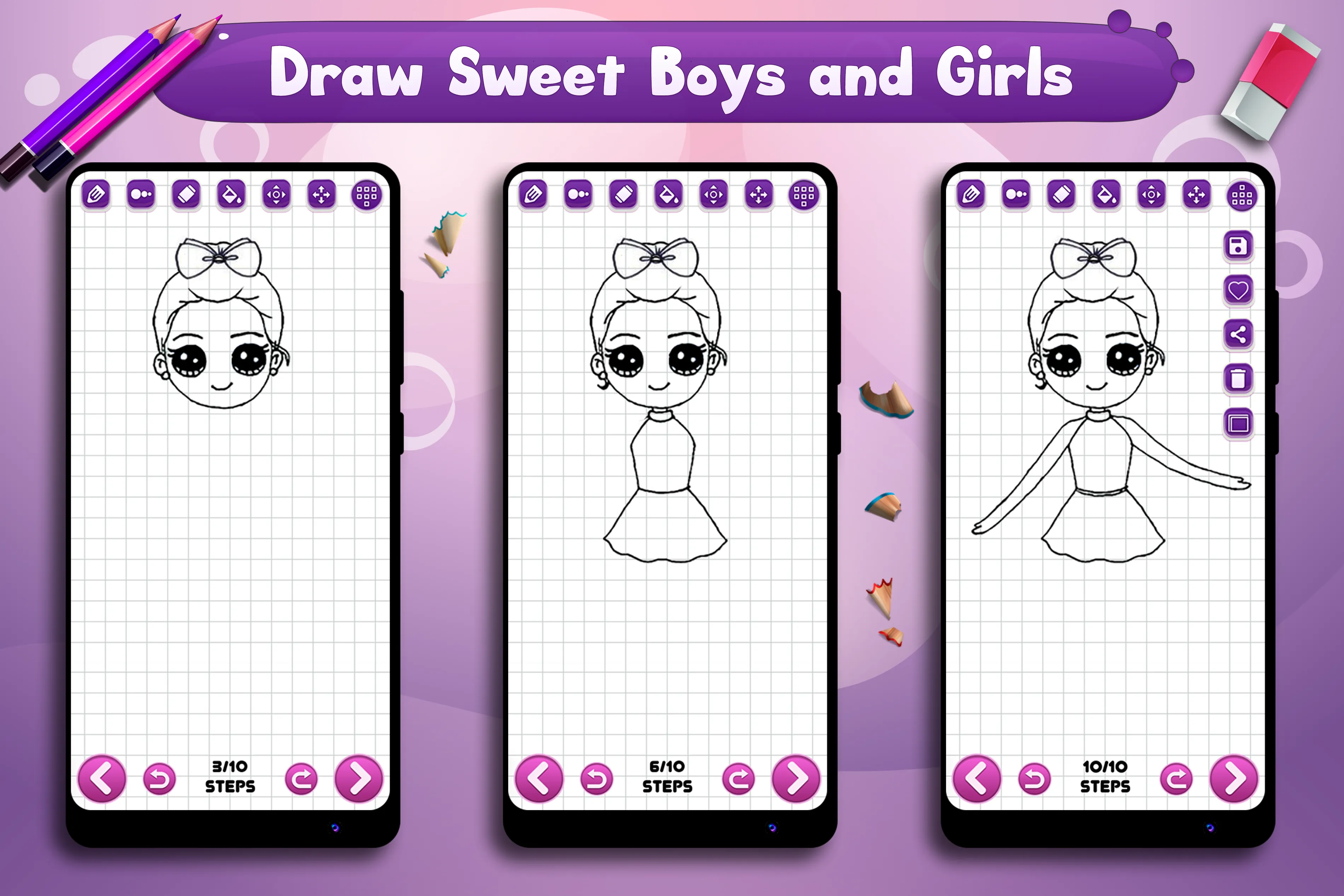 Learn to Draw Cute Girls Boys | Indus Appstore | Screenshot