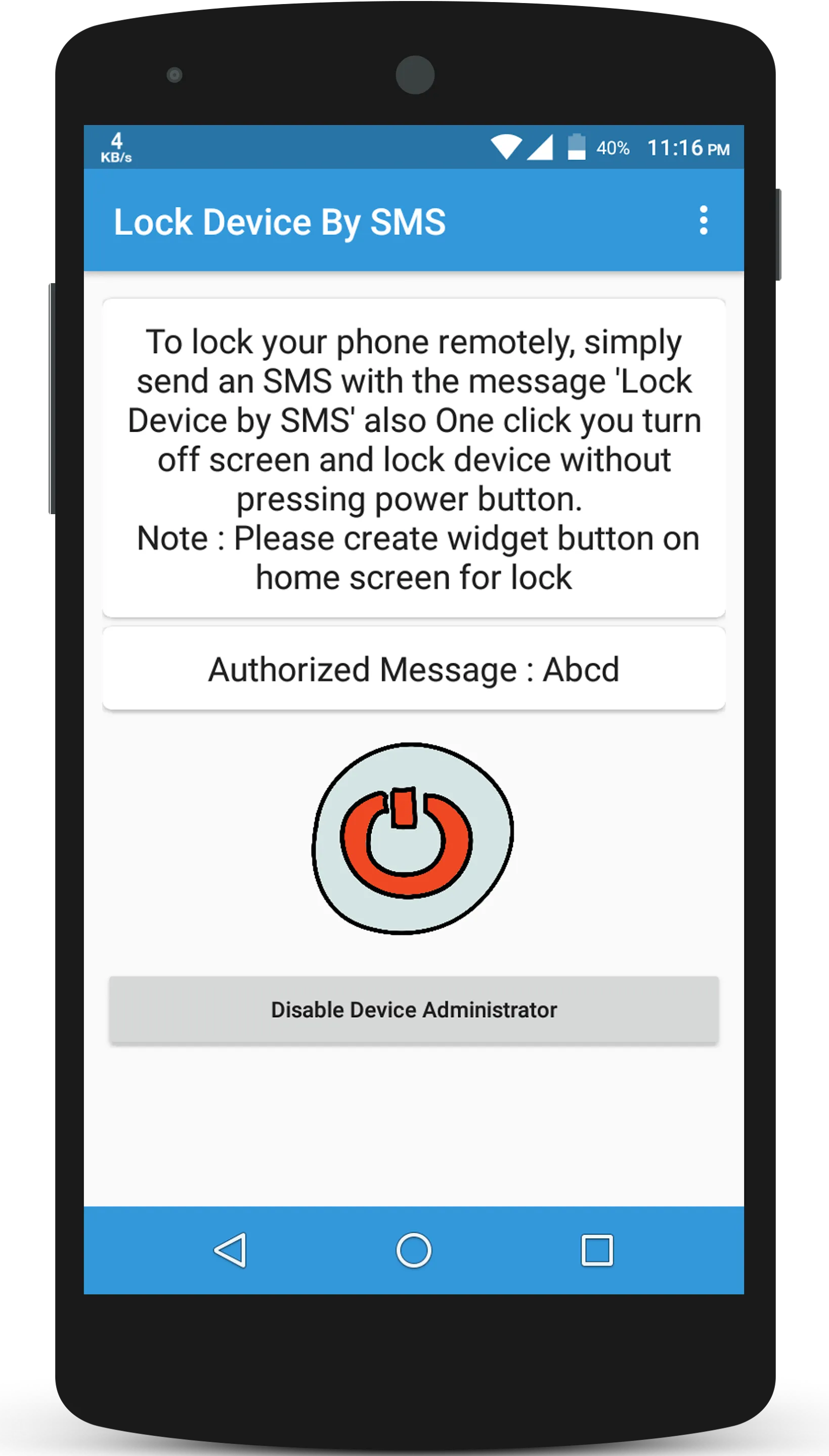 Lock Device By Sms | Indus Appstore | Screenshot