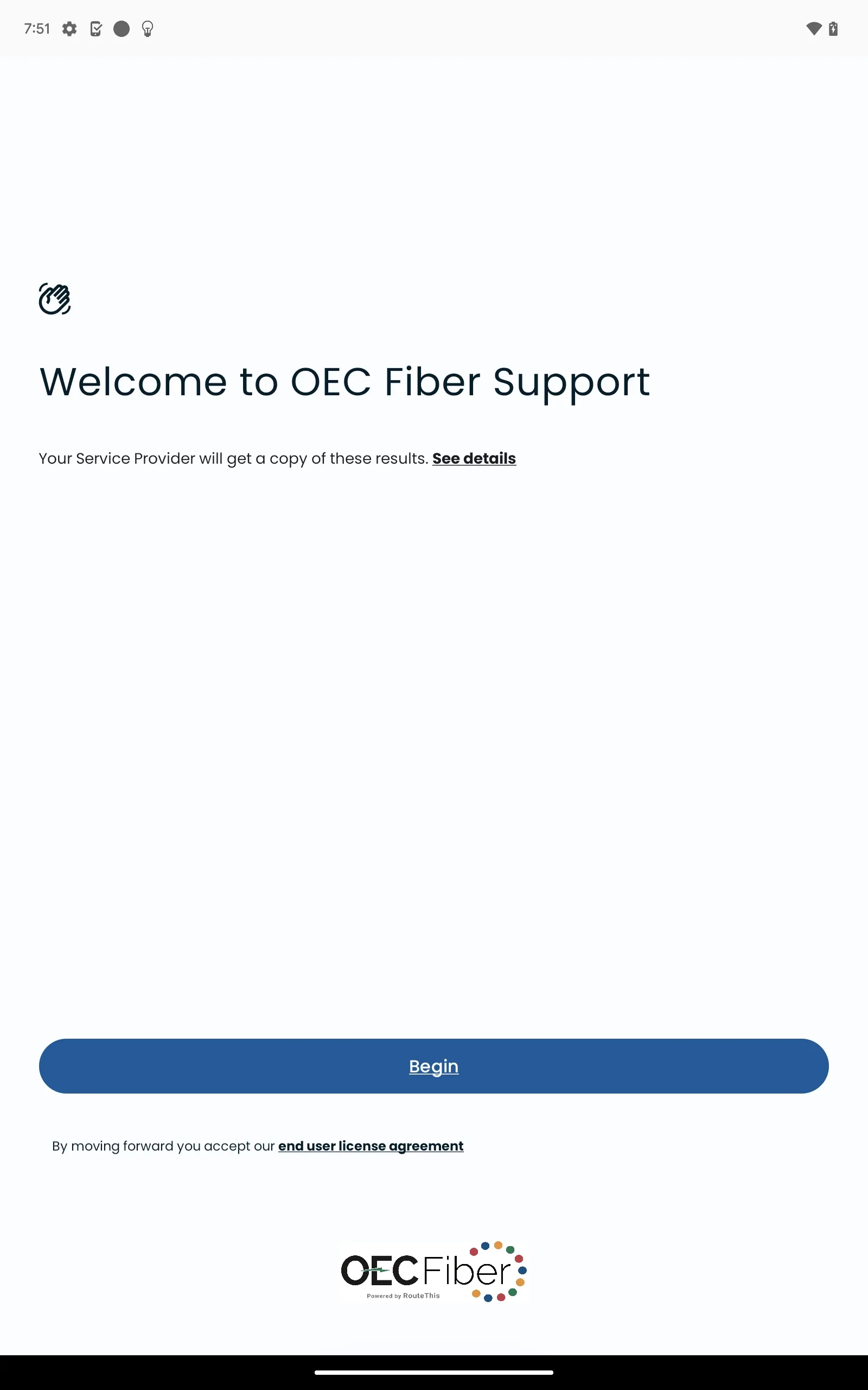 OEC Fiber Support | Indus Appstore | Screenshot