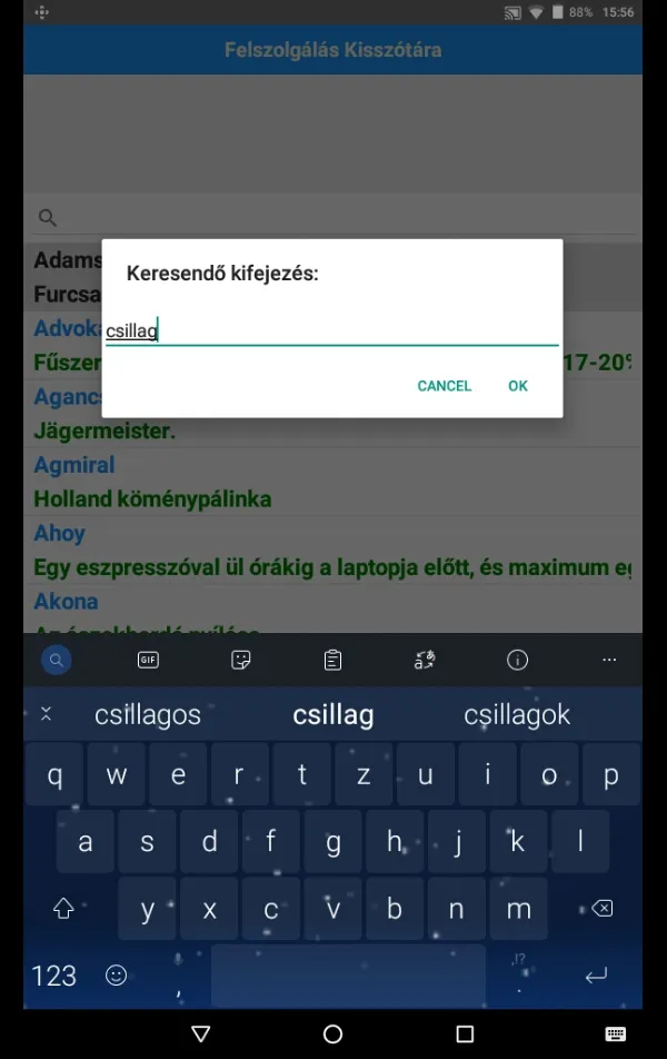 Felszolgálás Kisszótára | Indus Appstore | Screenshot