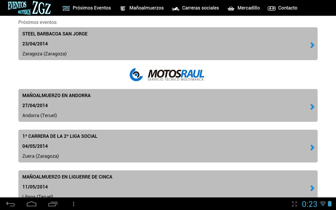 Eventos Moteros Zgz | Indus Appstore | Screenshot