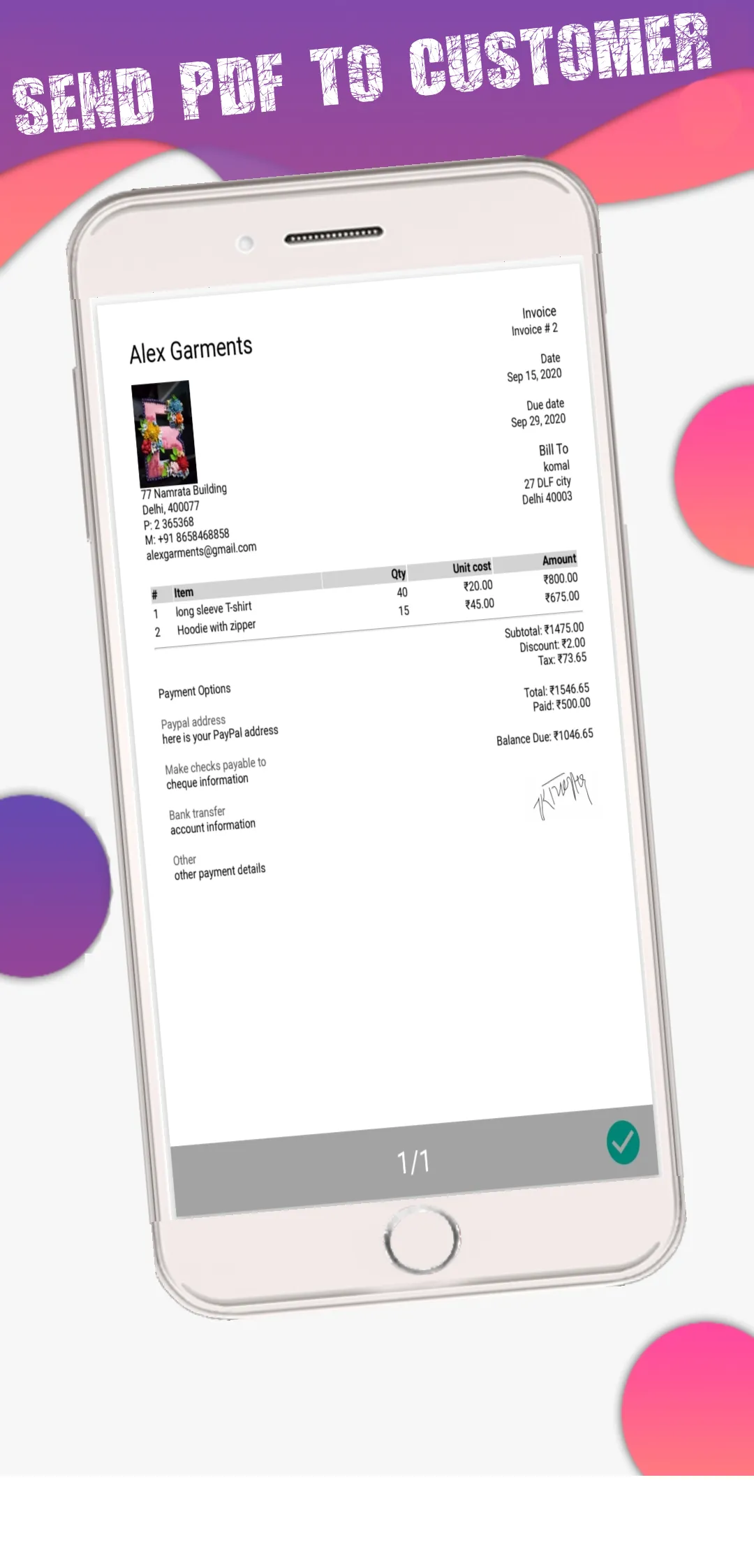 Invoice Maker | Indus Appstore | Screenshot