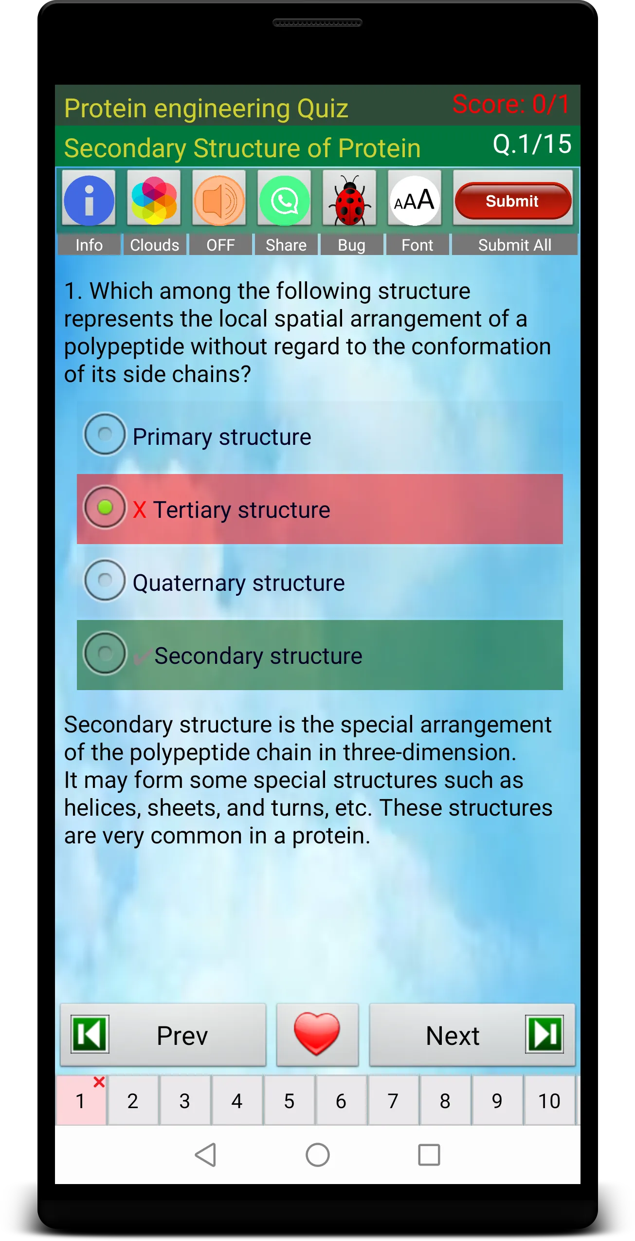 Protein Engineering Quiz | Indus Appstore | Screenshot