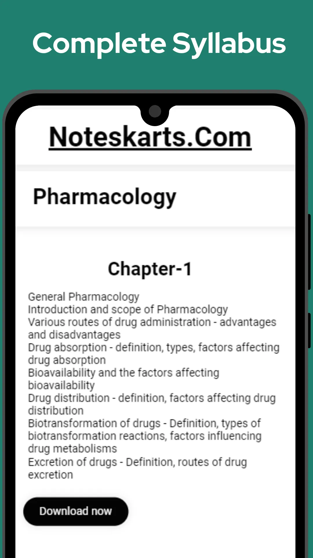 Noteskarts D.Pharma Notes | Indus Appstore | Screenshot