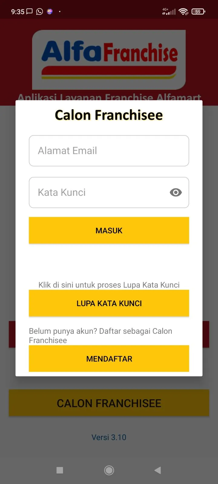 Apl Layanan Franchise Alfamart | Indus Appstore | Screenshot