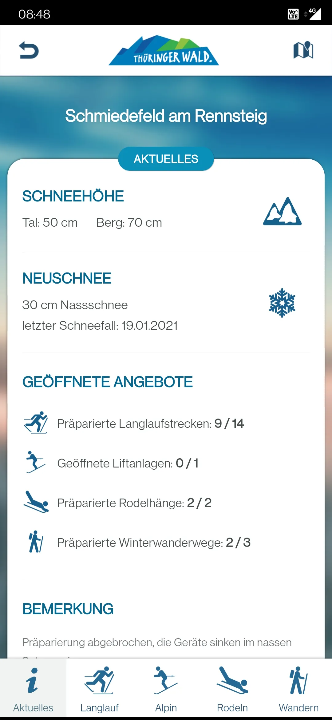 SchneeApp Thüringer Wald | Indus Appstore | Screenshot