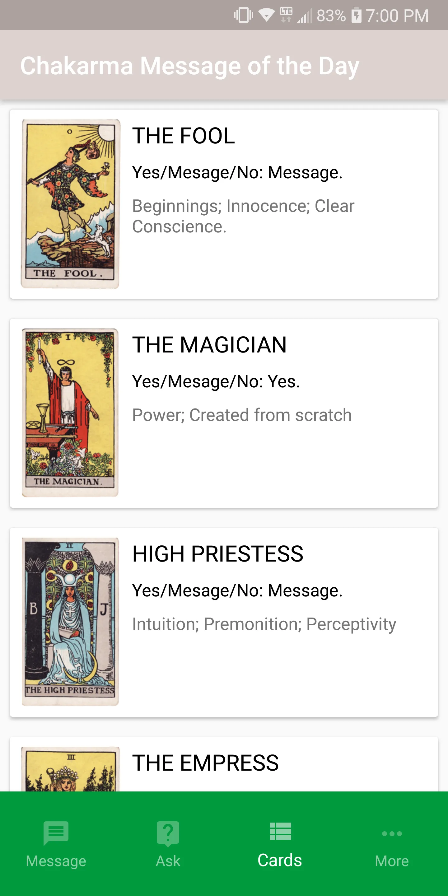 ChaKarma - Ask the Tarot | Indus Appstore | Screenshot