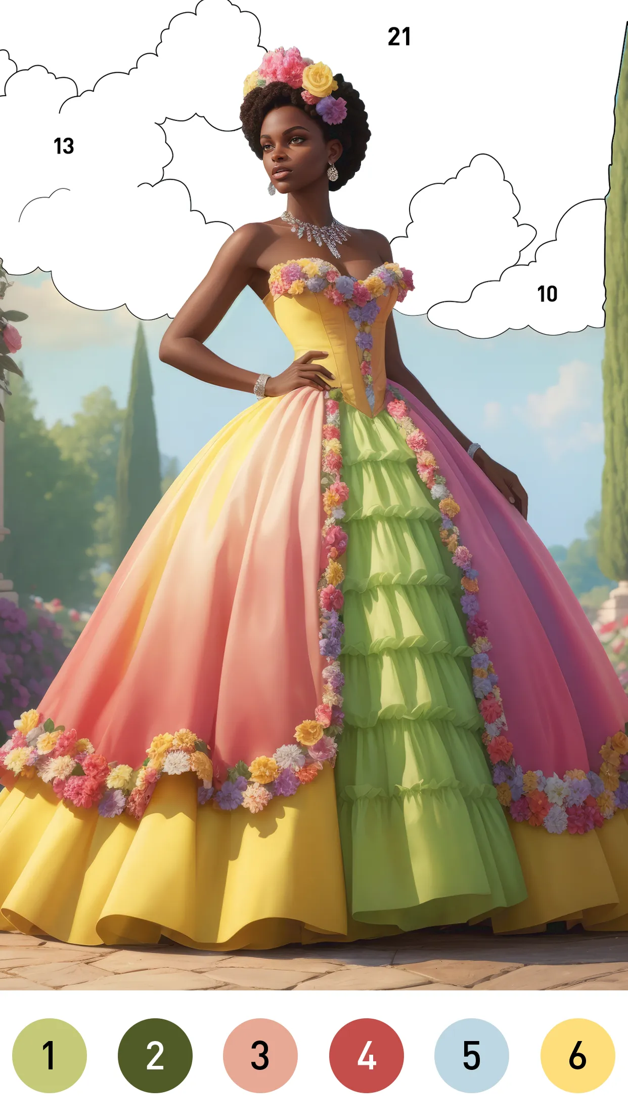Gown Color by Number Book | Indus Appstore | Screenshot