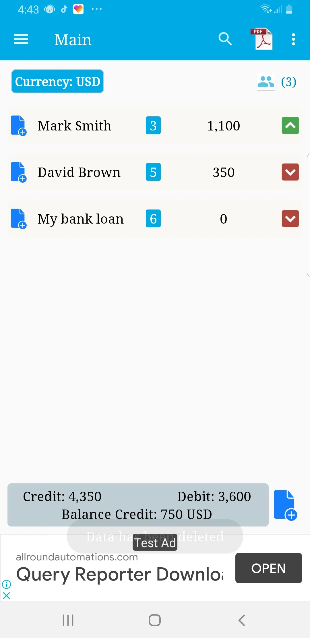 My Accounts Debit and Credit | Indus Appstore | Screenshot