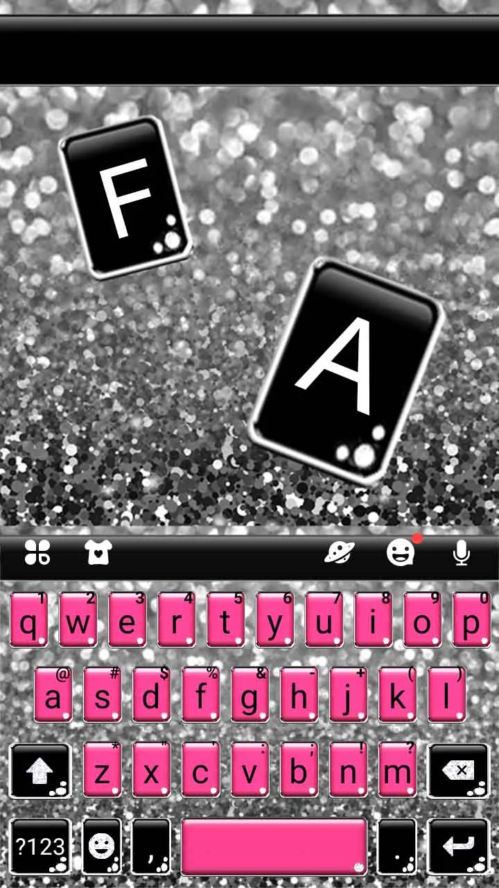 Pink Silver Glitter Keyboard B | Indus Appstore | Screenshot