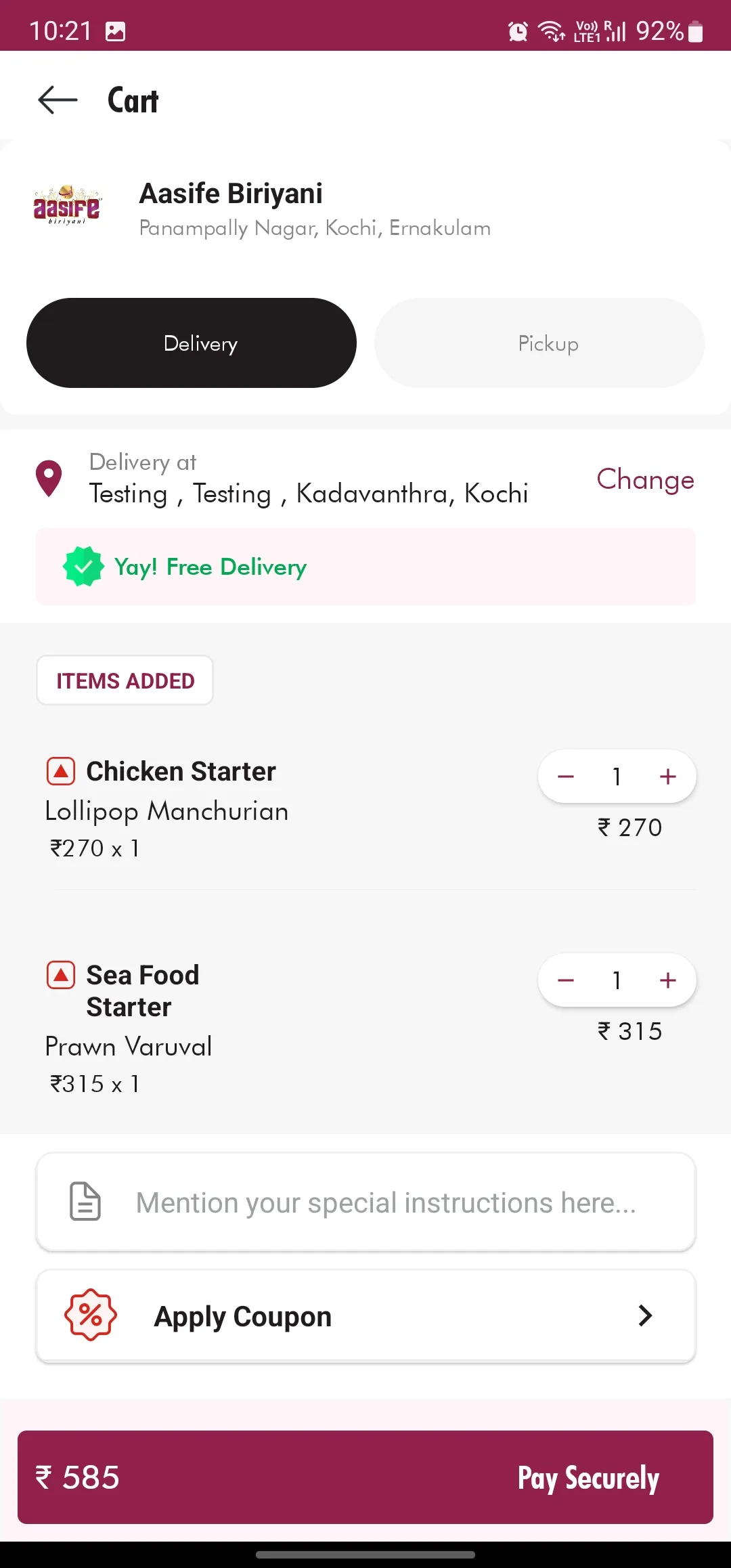 Aasife Biriyani Food Delivery | Indus Appstore | Screenshot