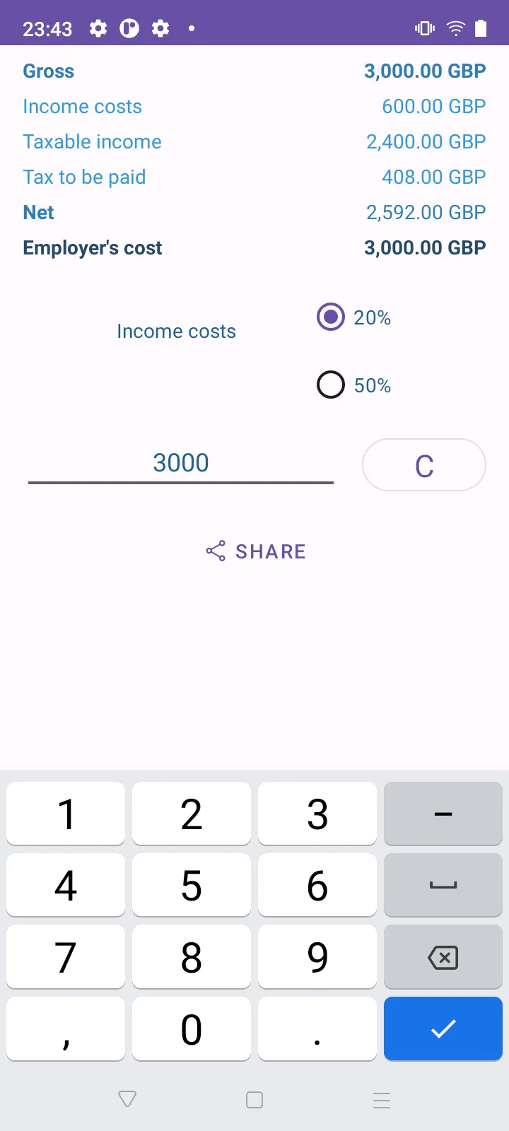 Calculator VAT gross nett | Indus Appstore | Screenshot