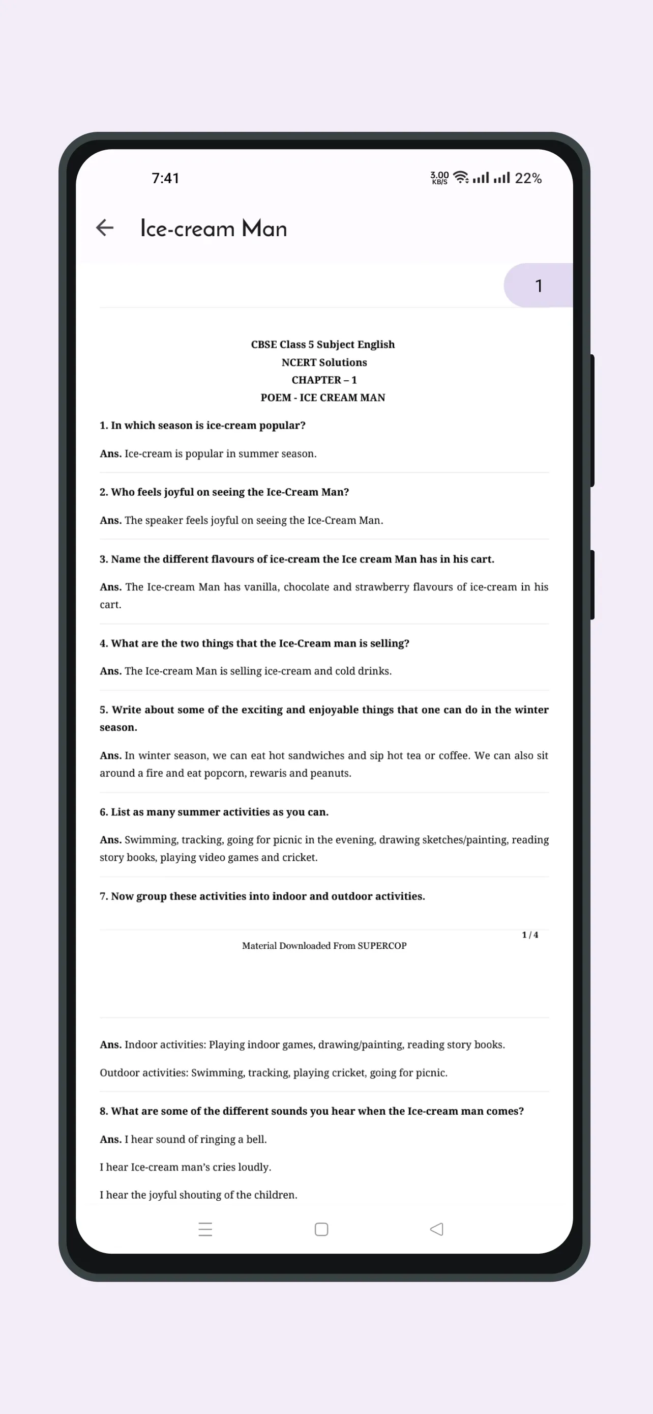 Class 5 NCERT Solutions | Indus Appstore | Screenshot