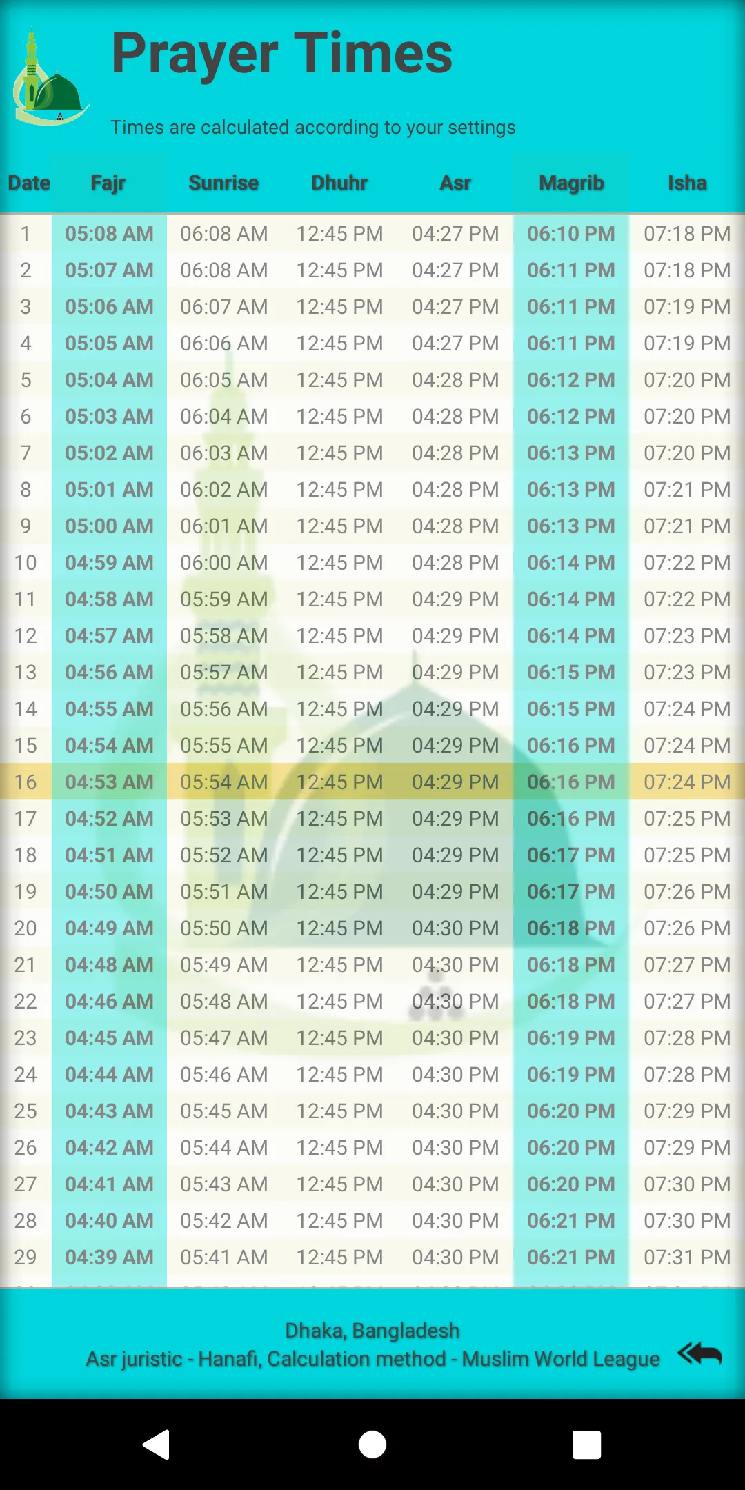 Muslim Prayer Times | Indus Appstore | Screenshot