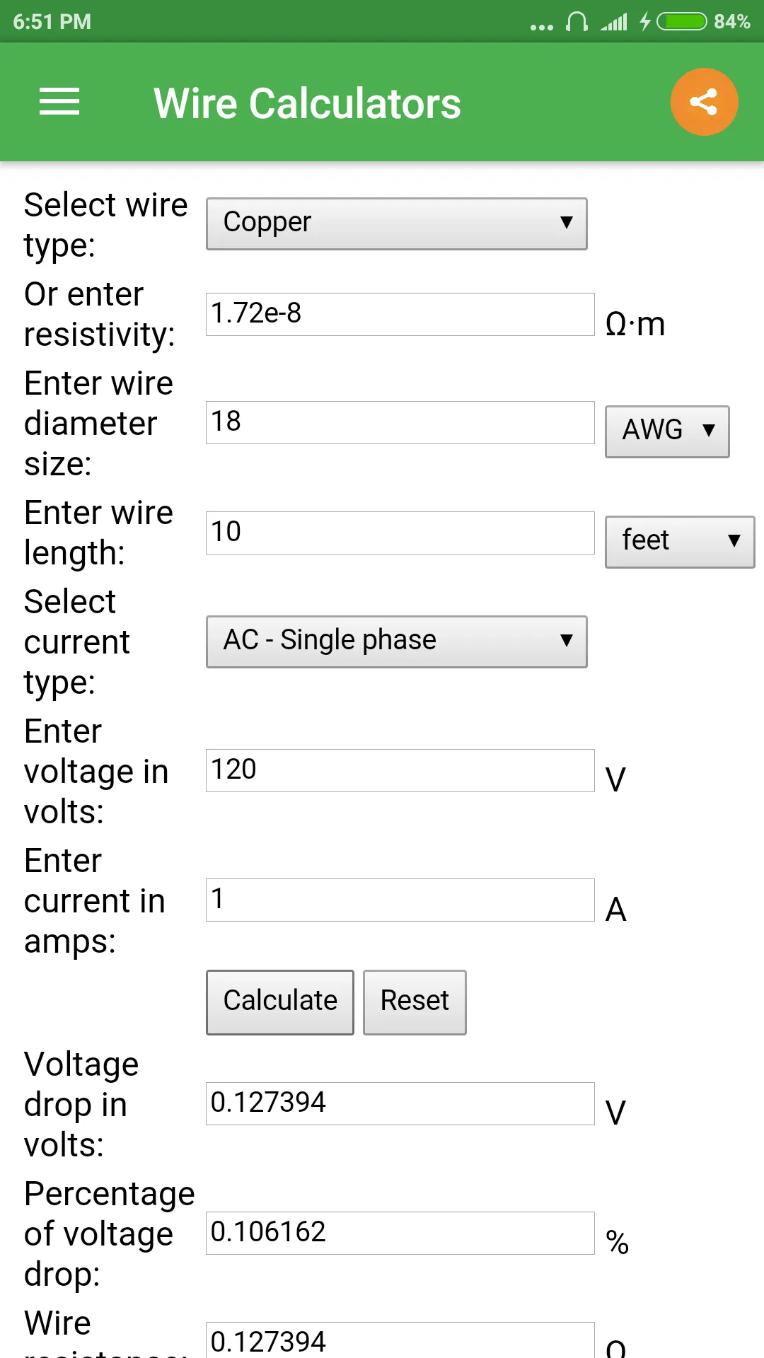 Wire Calculator | Indus Appstore | Screenshot