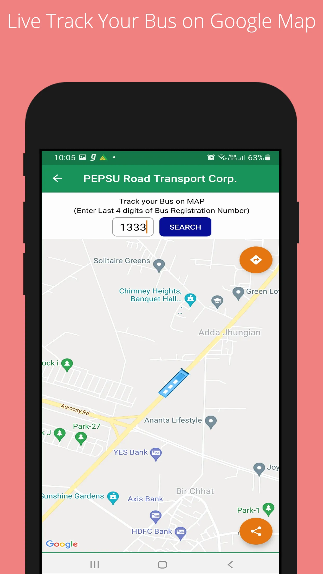 PRTC Bus Time Table | Indus Appstore | Screenshot