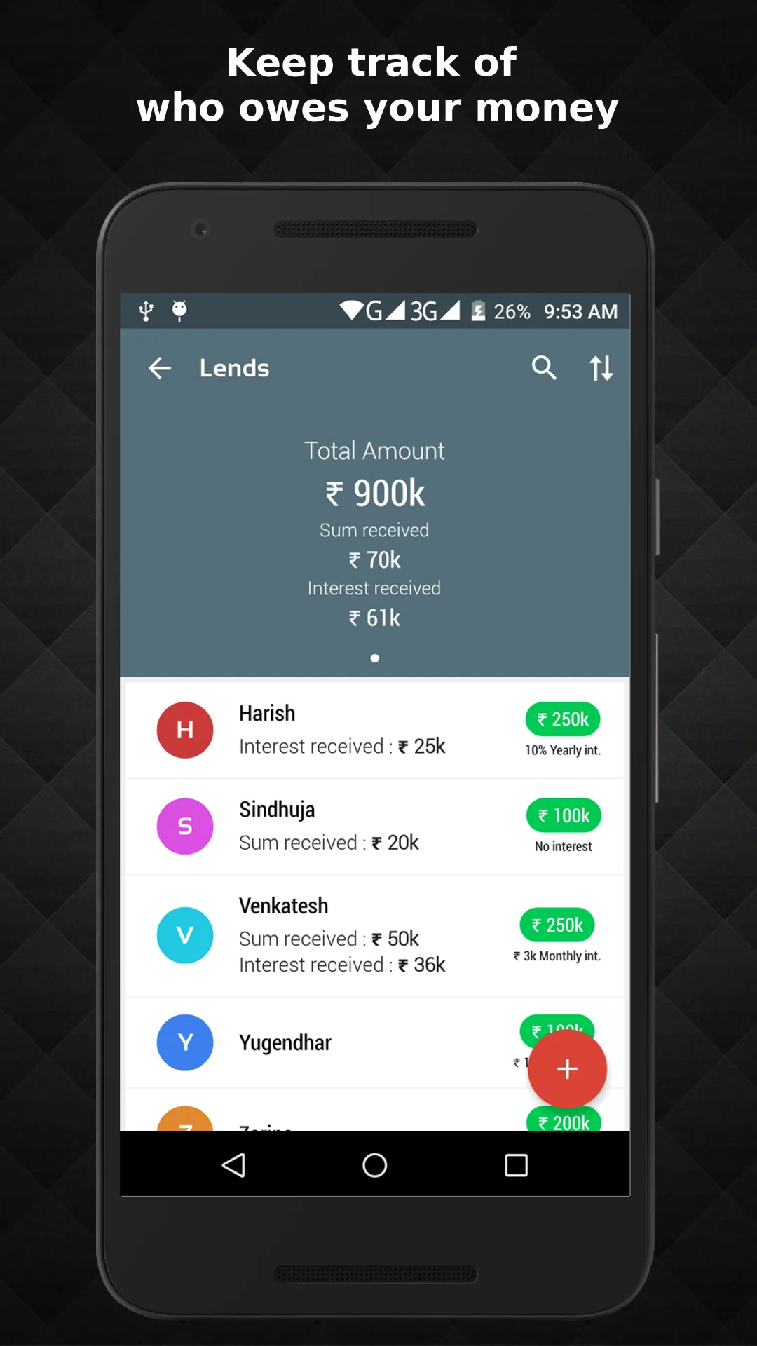 vMoneyTracker : Money Manager | Indus Appstore | Screenshot