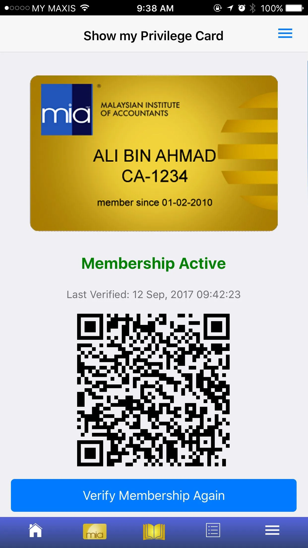 MIA Membership Privileges App | Indus Appstore | Screenshot