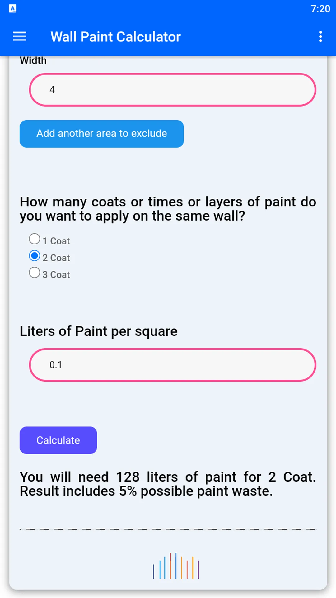 Wall Paint Calculator | Indus Appstore | Screenshot