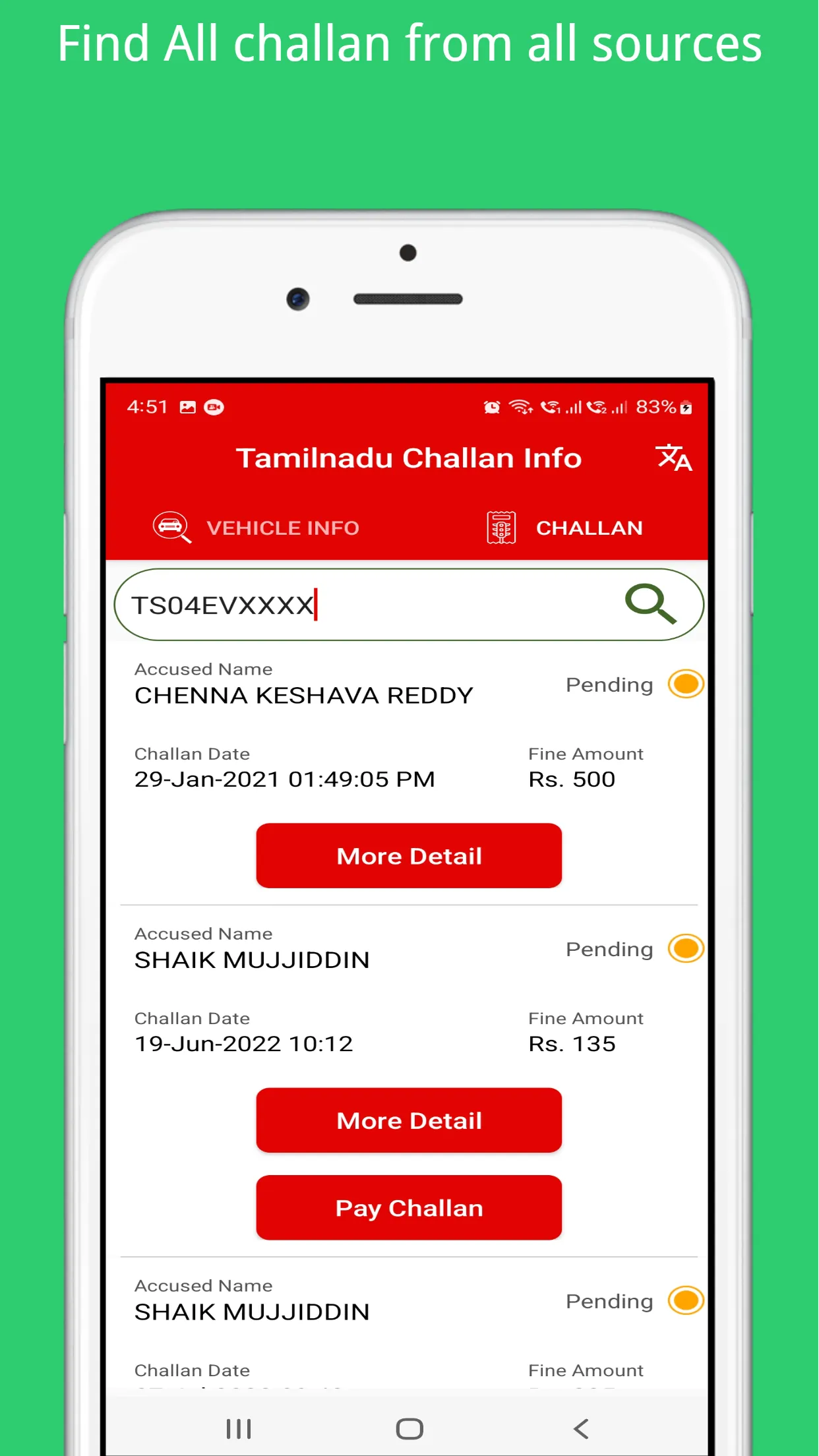 Tamilnadu Challan Info | Indus Appstore | Screenshot