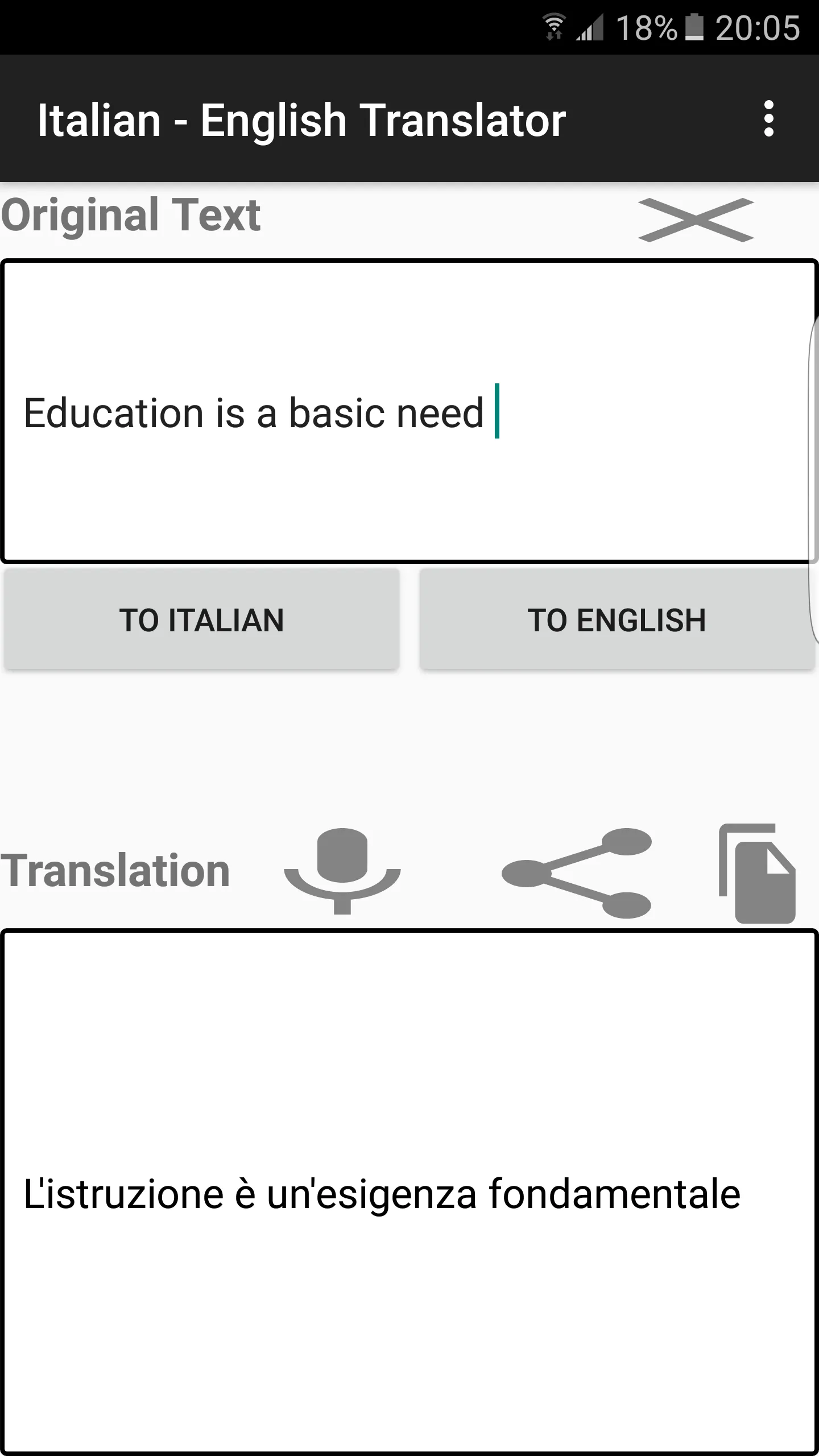 Italian - English Translator | Indus Appstore | Screenshot