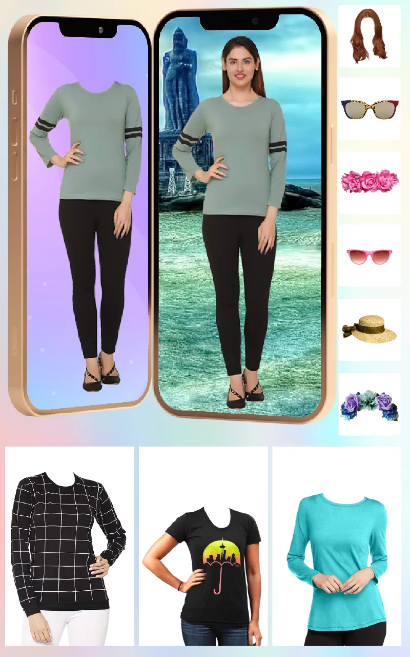 Women T-Shirt Photo Suit Edit | Indus Appstore | Screenshot