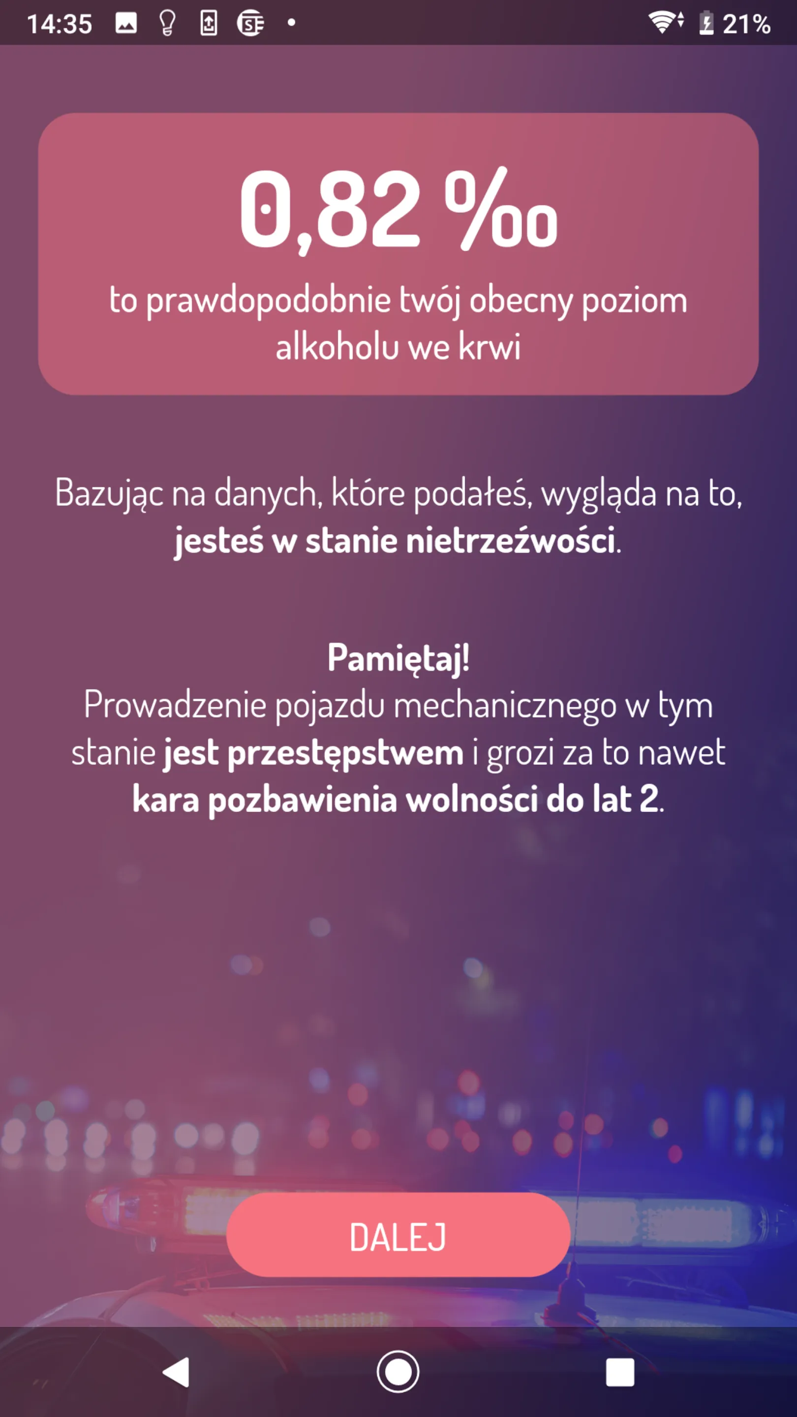 AlkoTest - bądź świadomy | Indus Appstore | Screenshot