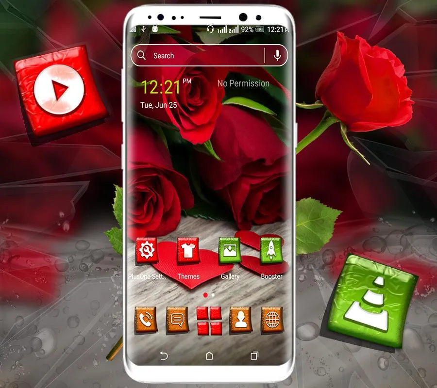 Red Rose Launcher Theme | Indus Appstore | Screenshot