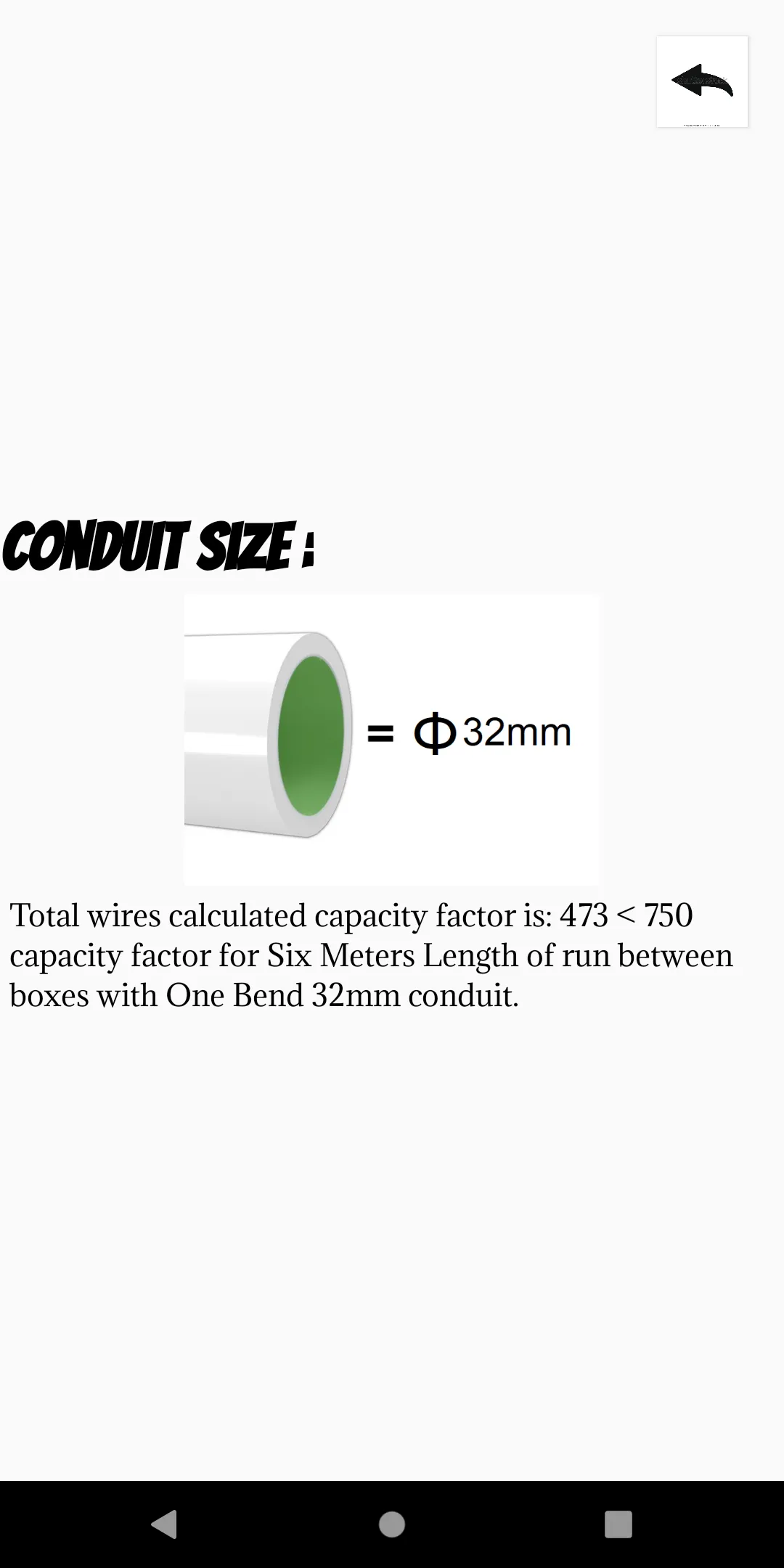 Wires & Cables  Conduit Sizer | Indus Appstore | Screenshot