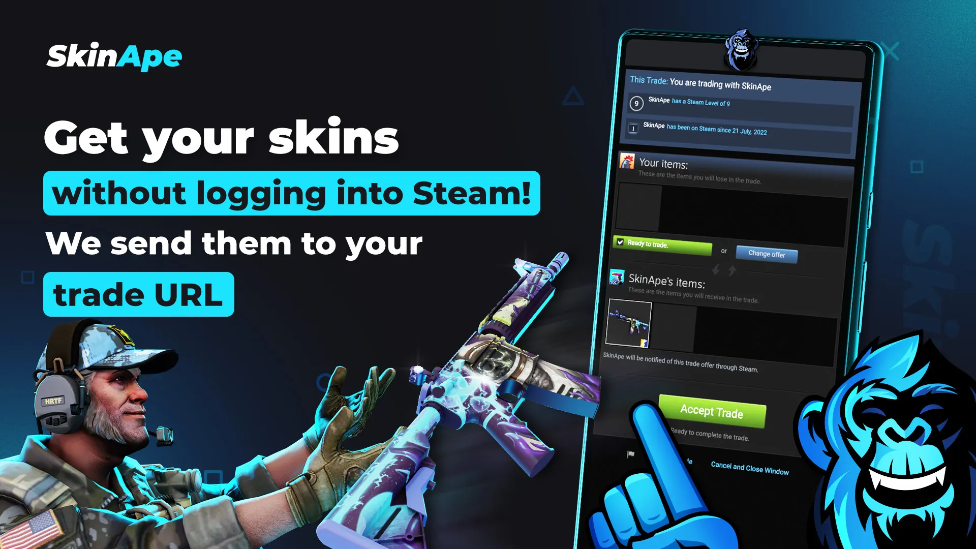 SkinApe CSGO: Win CS2 Skins | Indus Appstore | Screenshot