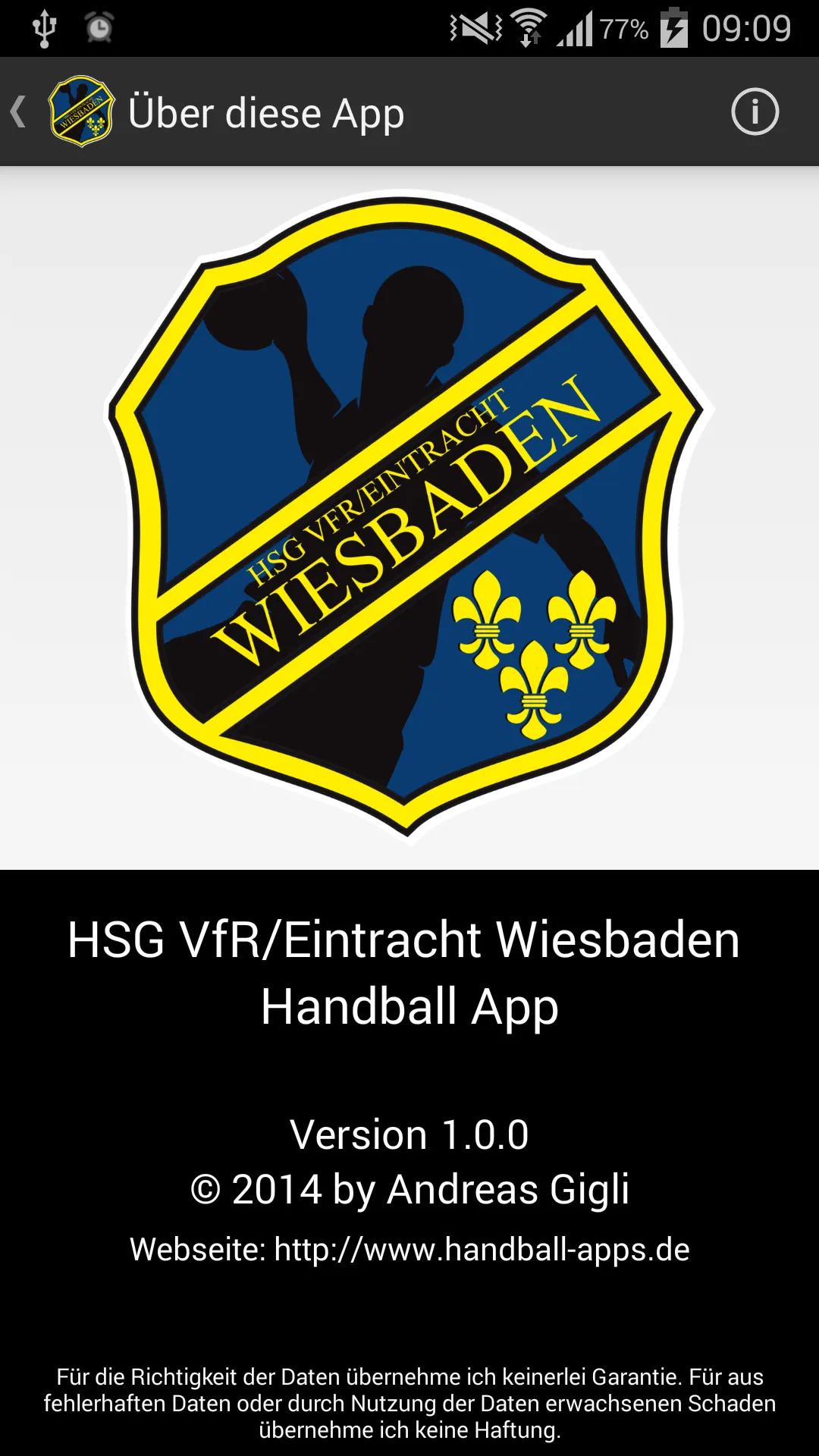 HSG VfR/Eintracht Wiesbaden | Indus Appstore | Screenshot