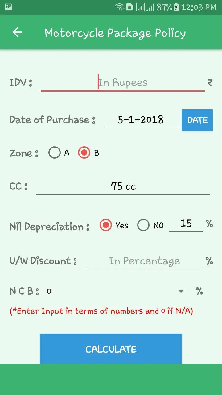 Motor Insurance Premium Calcul | Indus Appstore | Screenshot