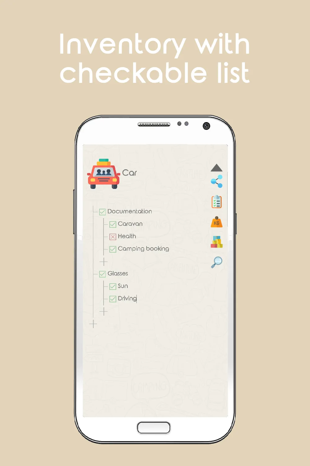 My caravan: lists of objects | Indus Appstore | Screenshot