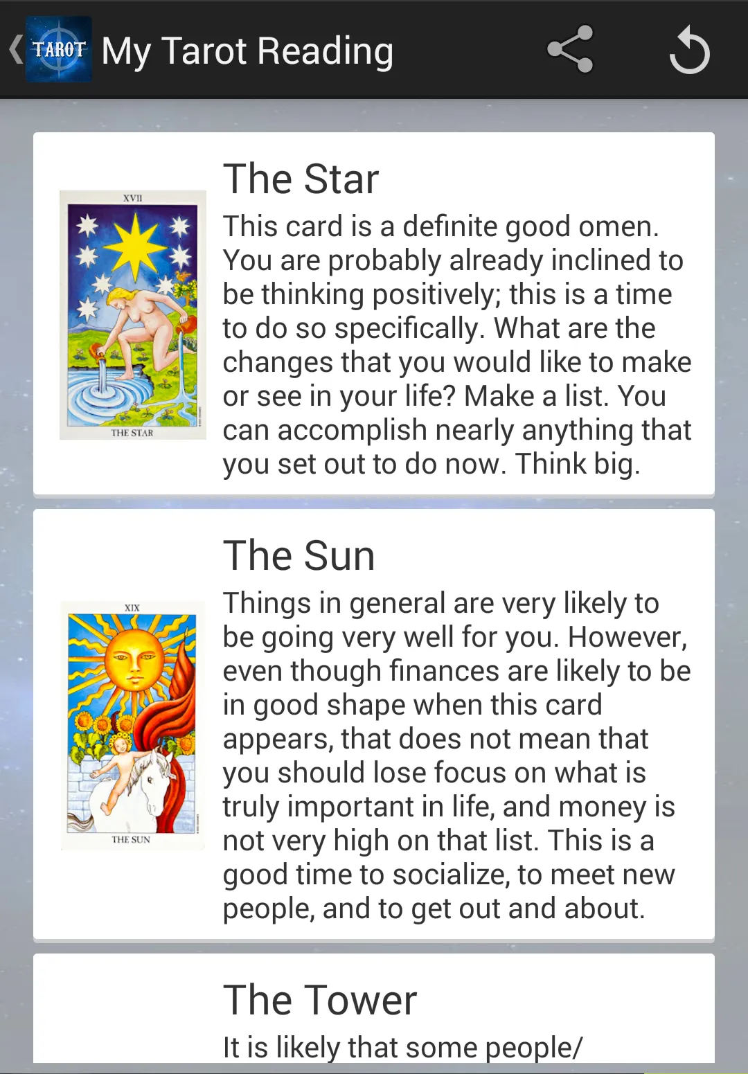 Daily Tarot Card Reading | Indus Appstore | Screenshot