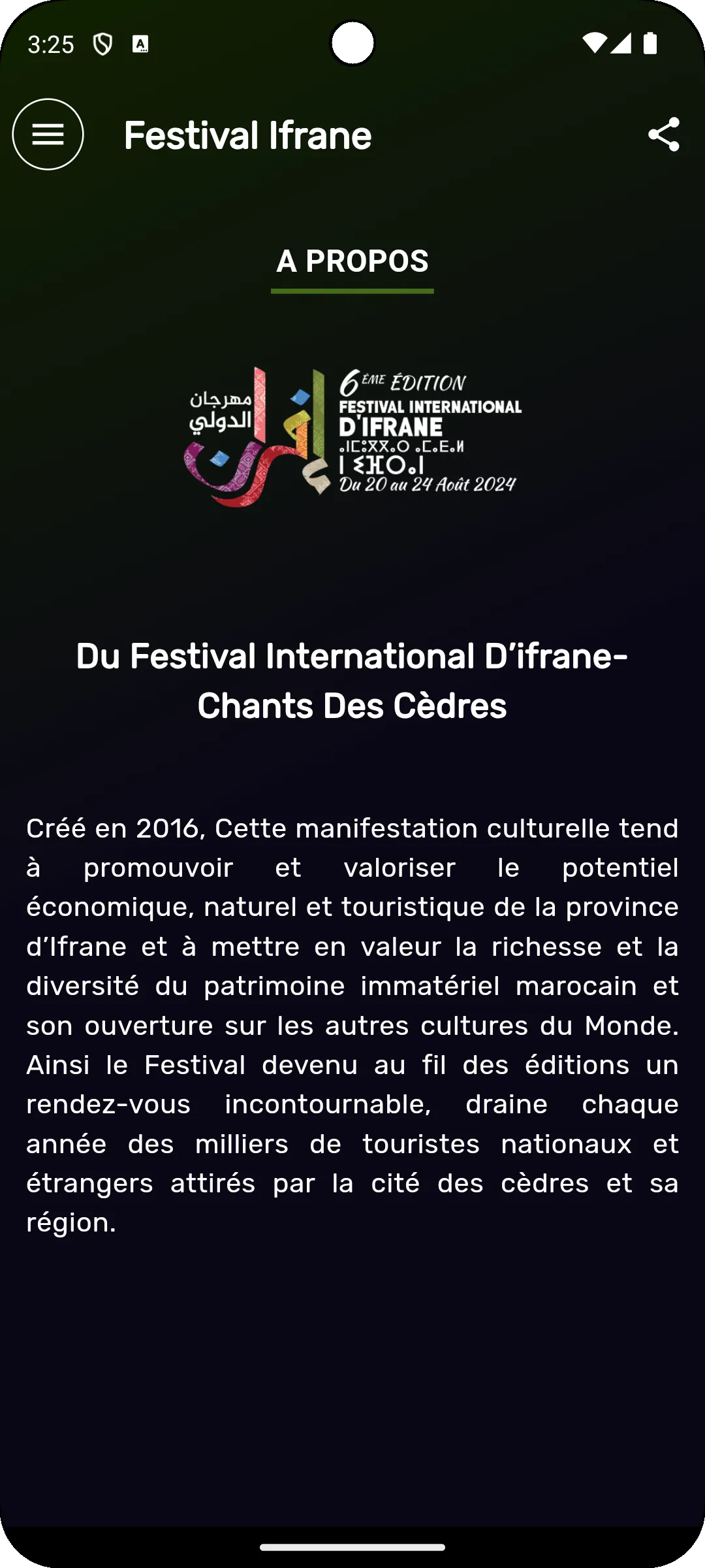 Festival Ifrane 2024 | Indus Appstore | Screenshot