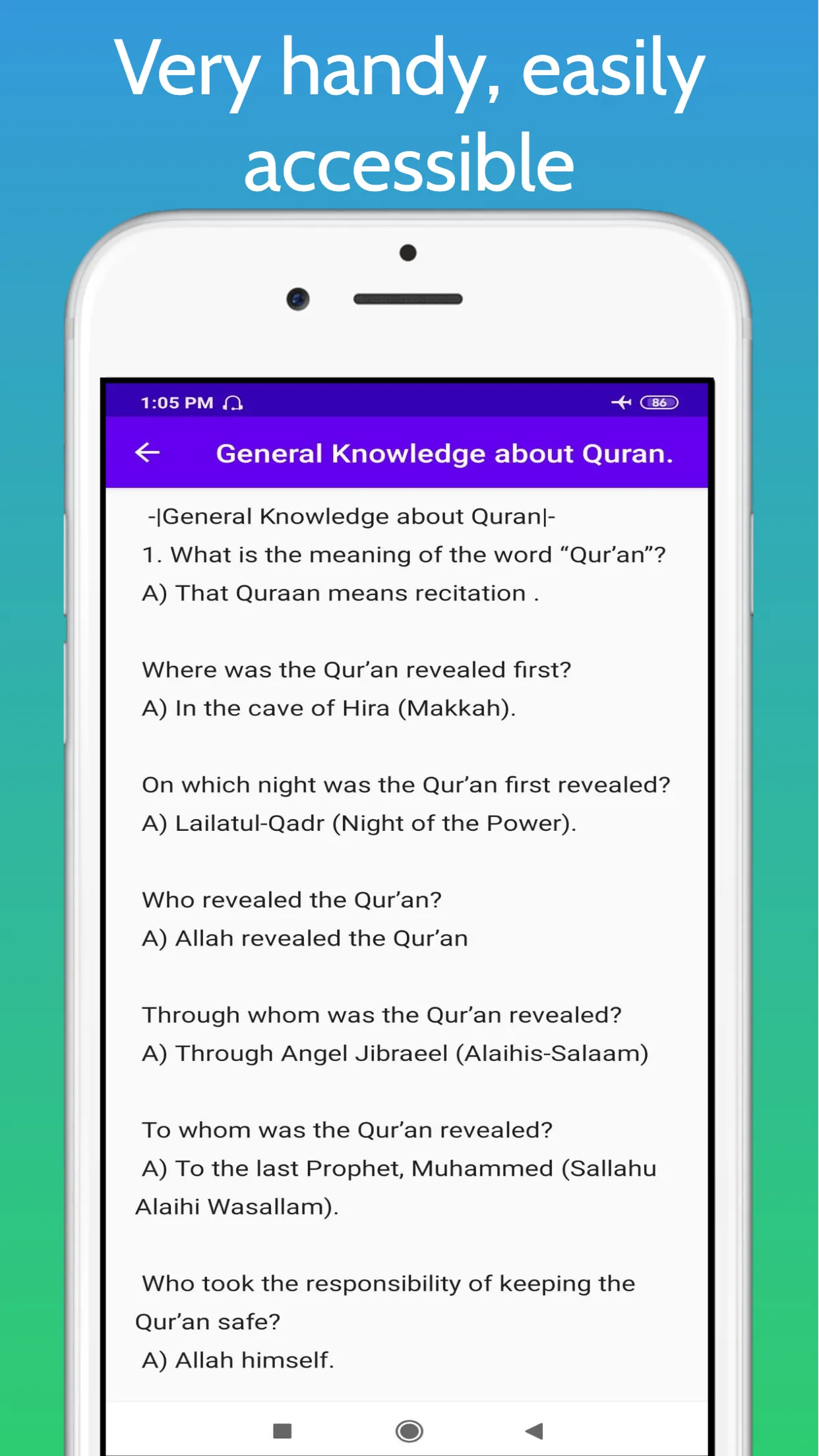 General Knowledge about Quran. | Indus Appstore | Screenshot