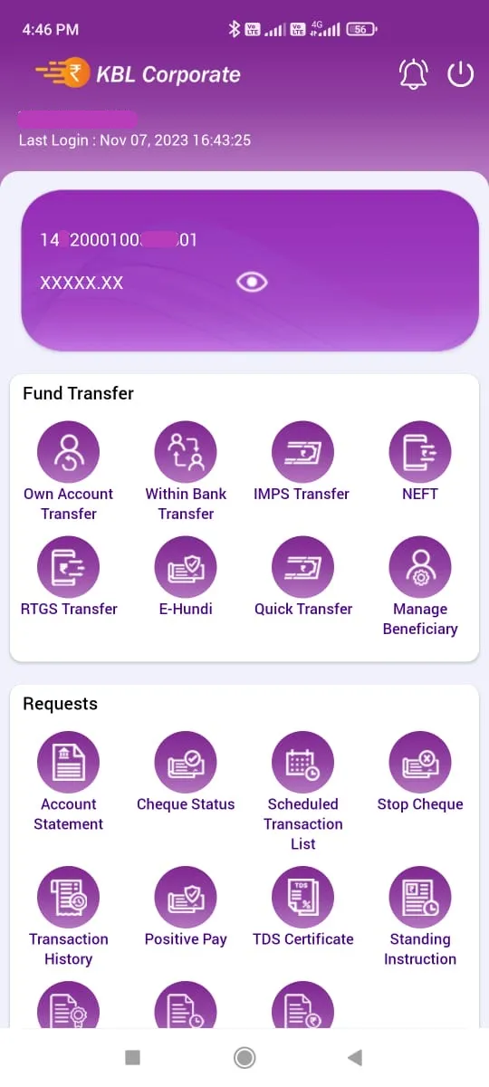 KBL ONE Corporate Mobile App | Indus Appstore | Screenshot