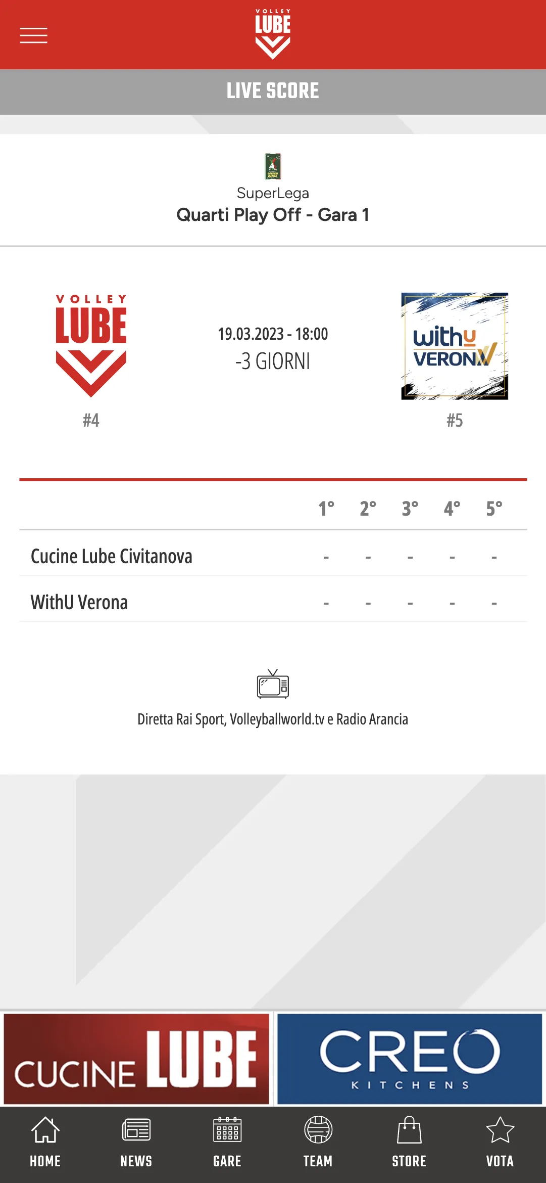 LUBE Volley | Indus Appstore | Screenshot