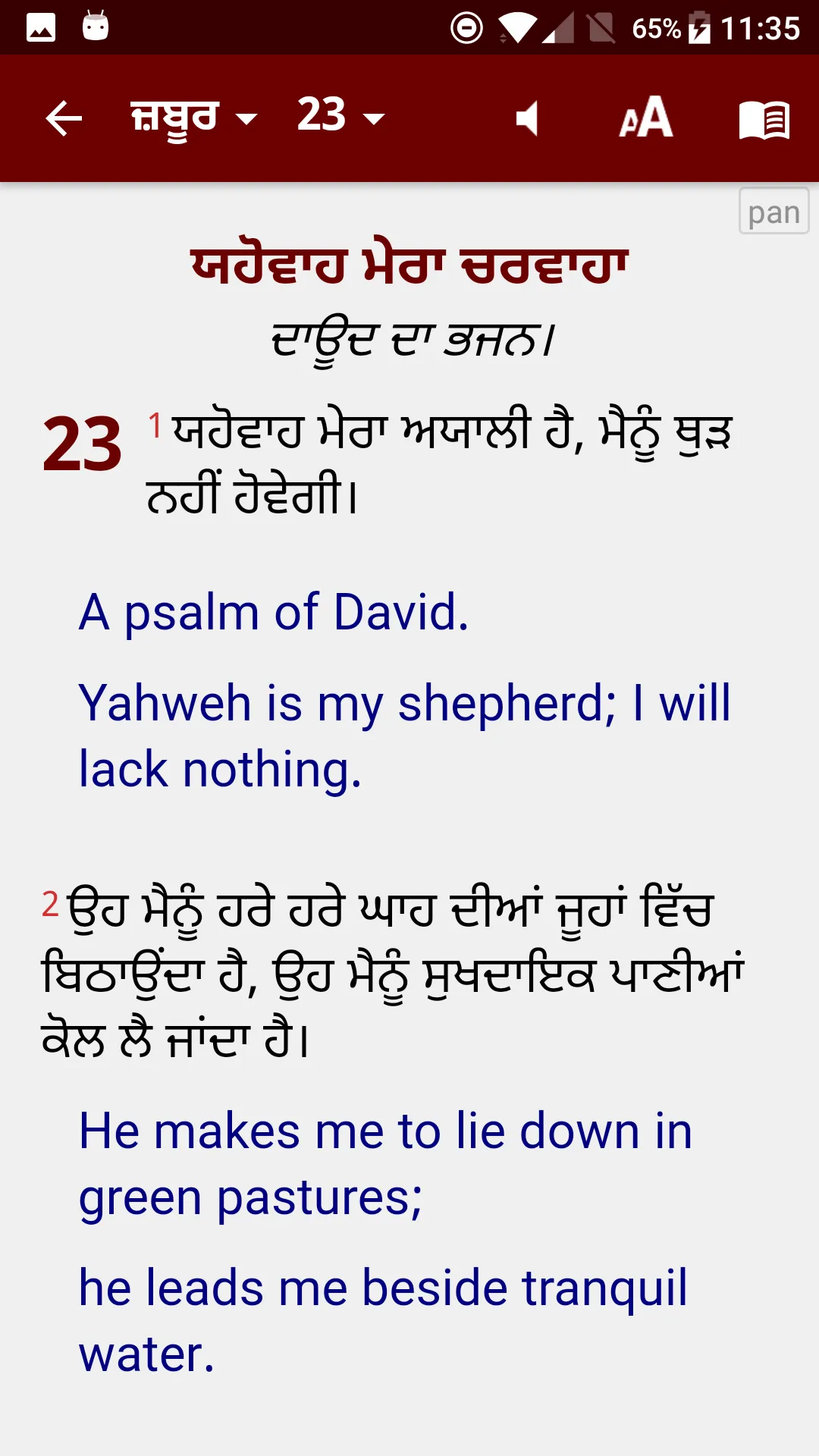 Punjabi Bible (ਪੰਜਾਬੀ ਬਾਈਬਲ) | Indus Appstore | Screenshot