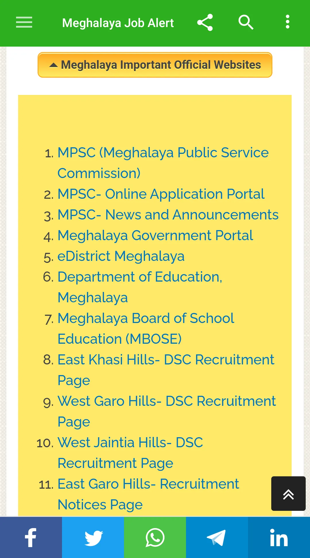 Meghalaya Job Alert | Indus Appstore | Screenshot