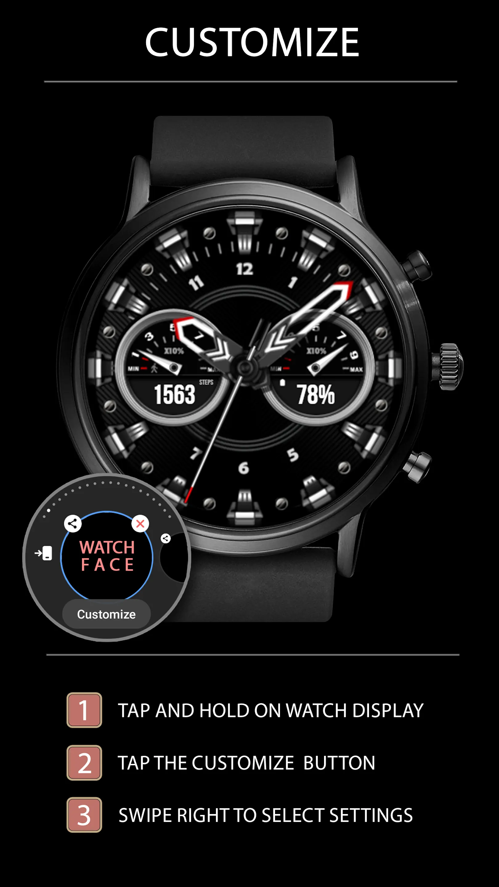 WFP 225 Hybrid watch face | Indus Appstore | Screenshot