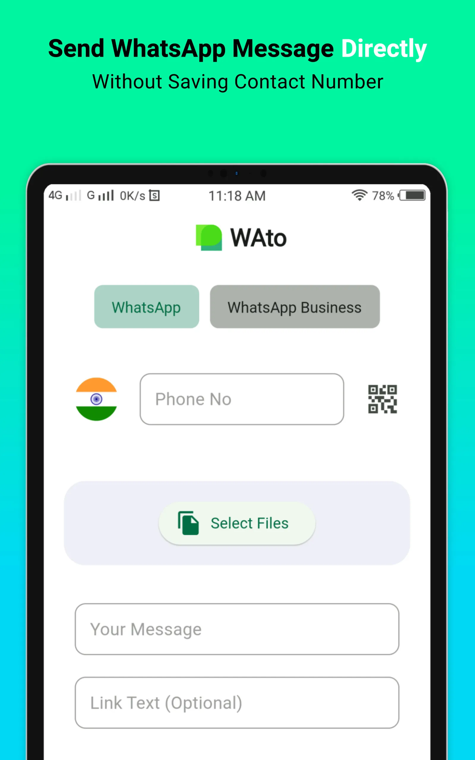 WAto - Message Without Contact | Indus Appstore | Screenshot