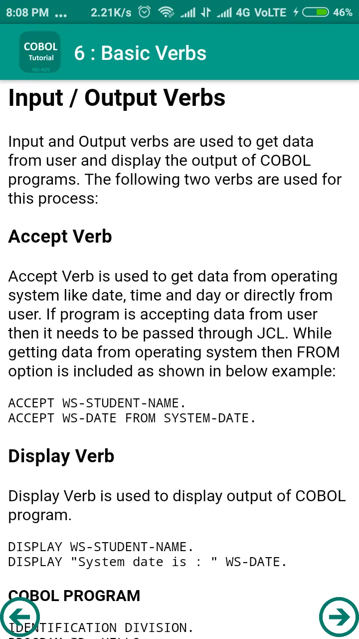 COBOL Tutorial | Indus Appstore | Screenshot