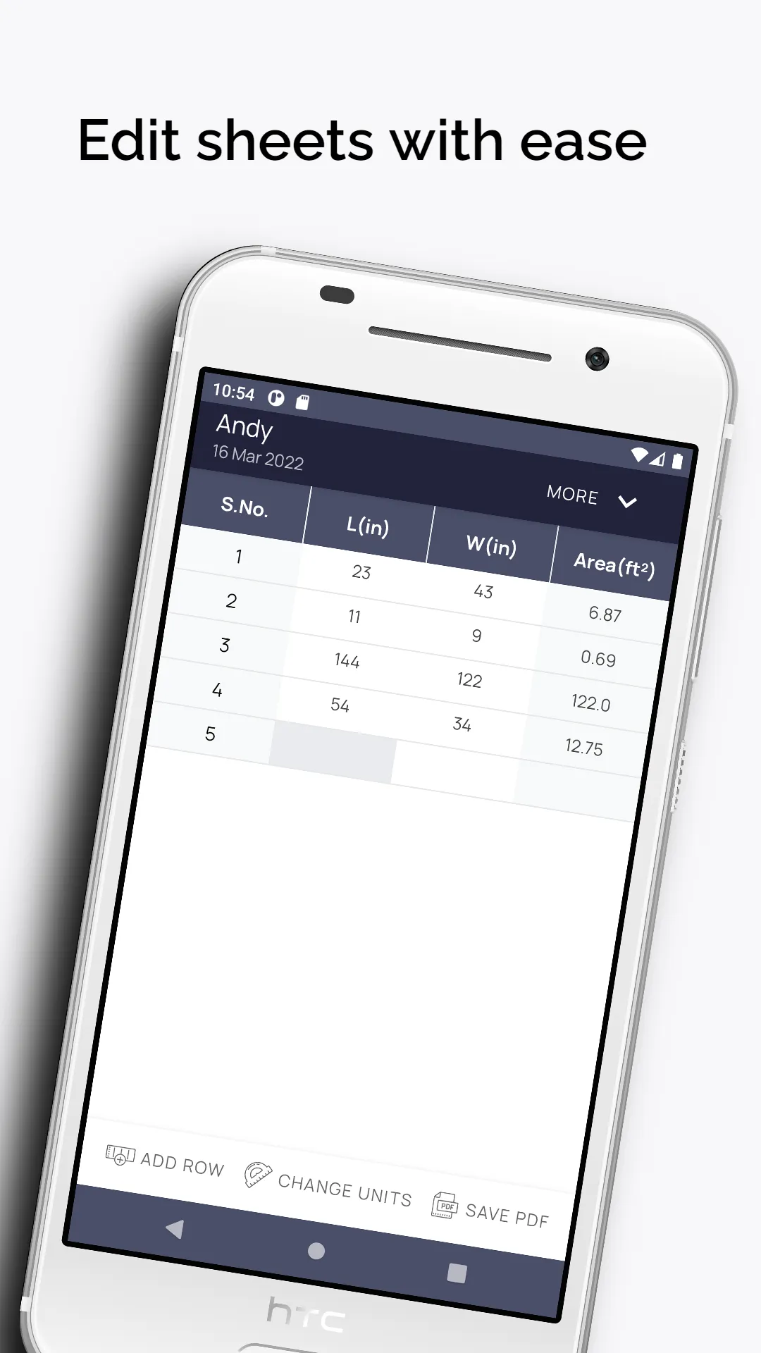 Measurement Sheet | Indus Appstore | Screenshot