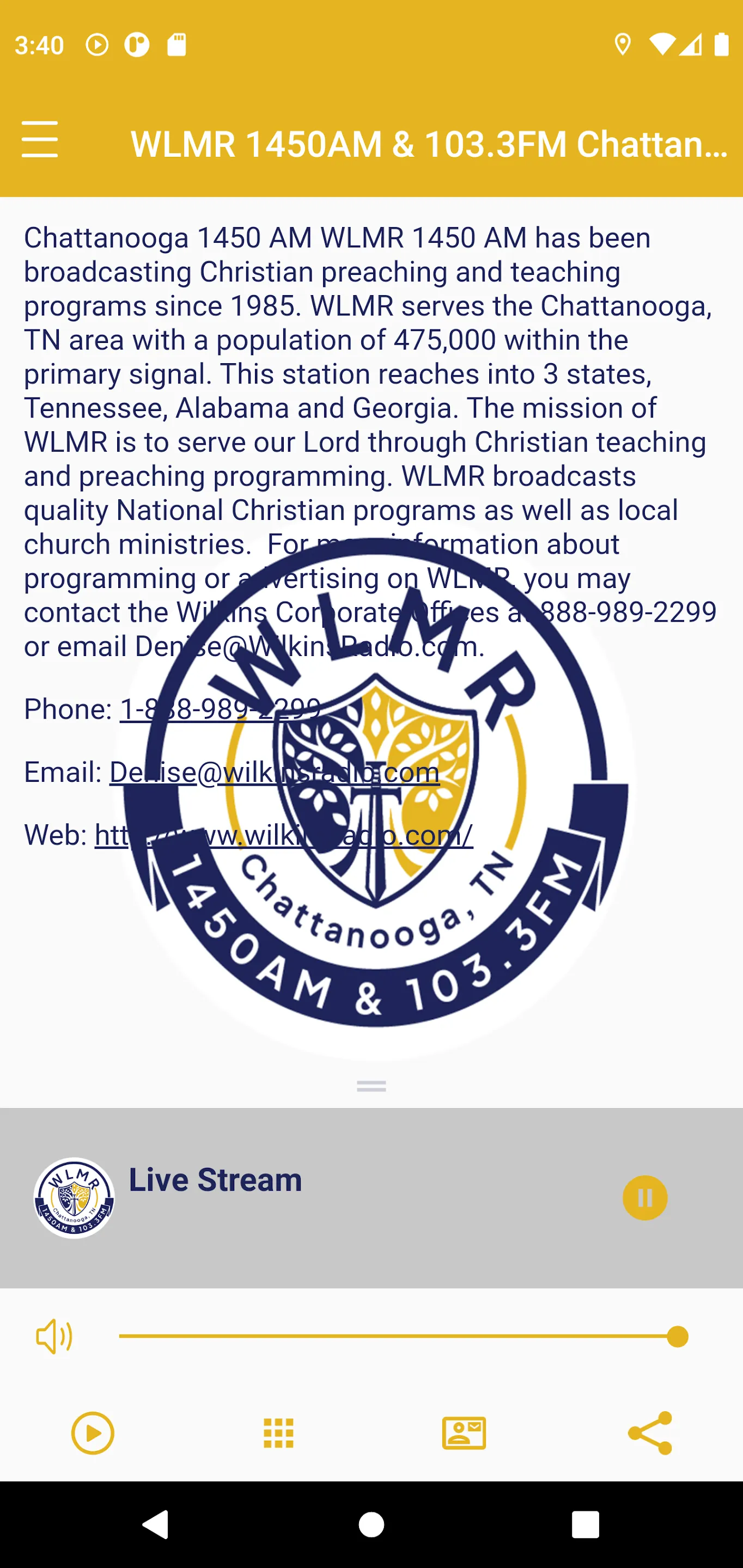 WLMR AM1450 & FM103.3 Radio | Indus Appstore | Screenshot