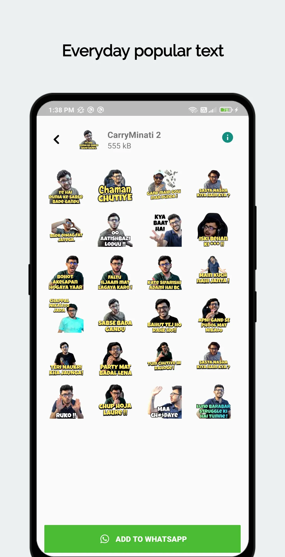 Hindi Funny Stickers WASticker | Indus Appstore | Screenshot