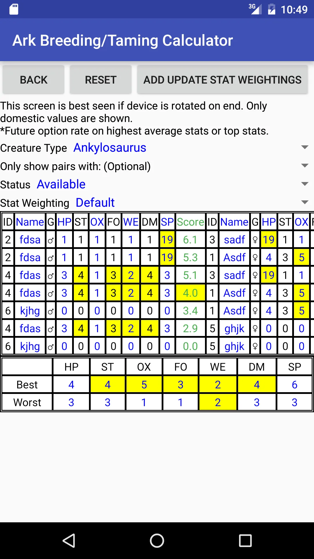 Breed/Taming Calc:Ark Suvivial | Indus Appstore | Screenshot