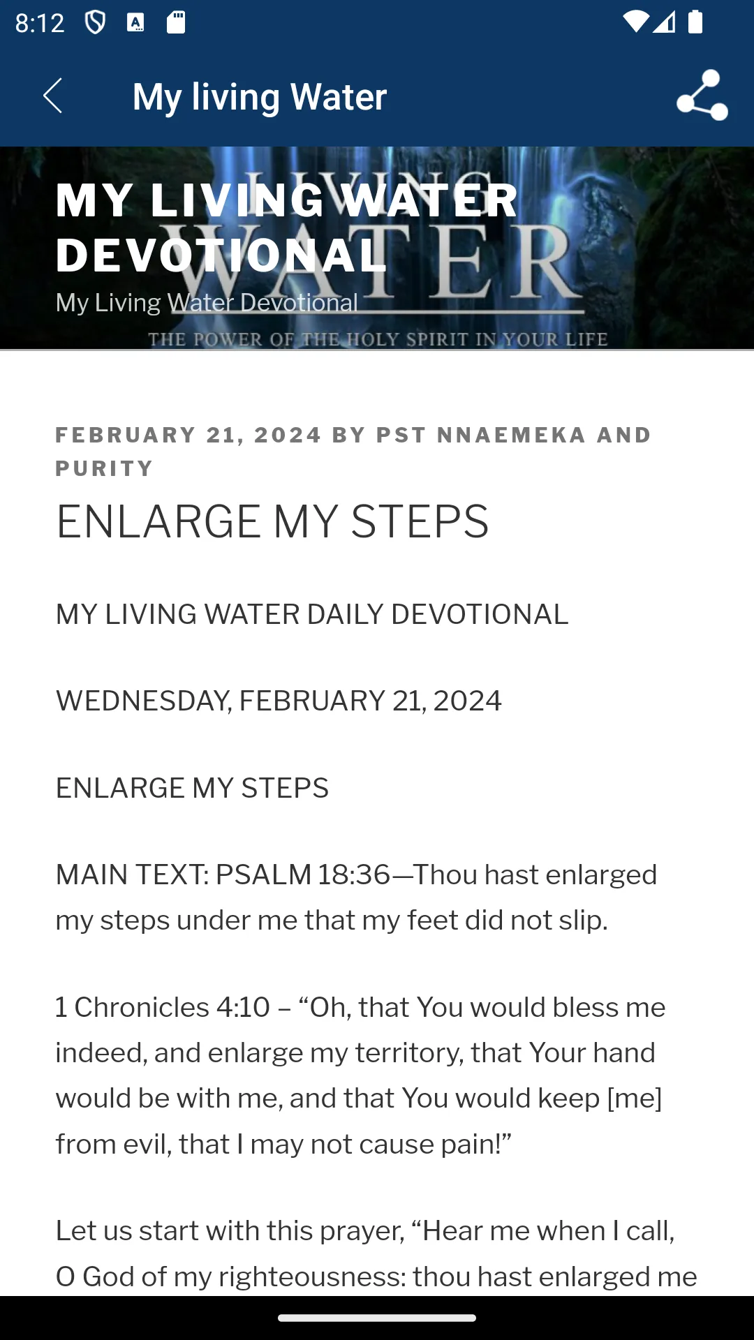 My Living Water Devotional | Indus Appstore | Screenshot